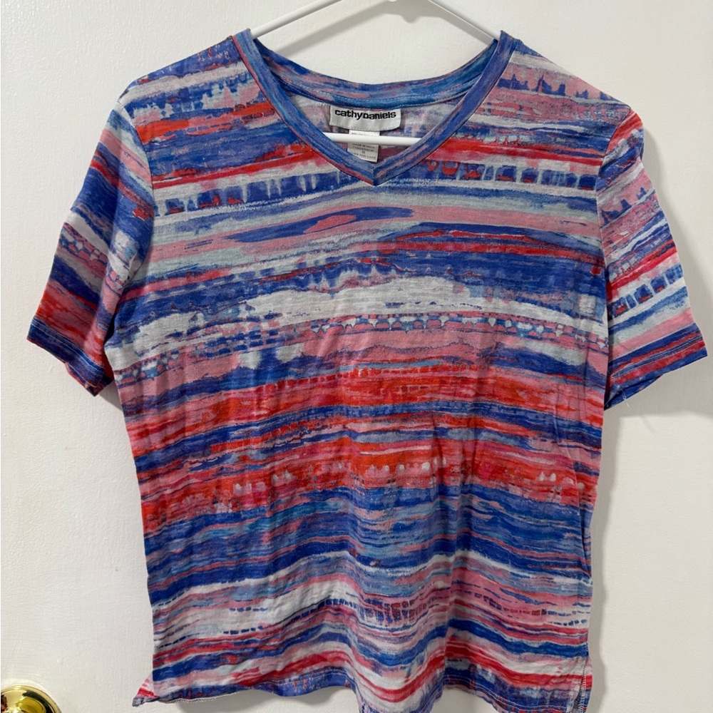 Cathy Daniels Women’s Soft Lightweight Blouse Summer Top Medium